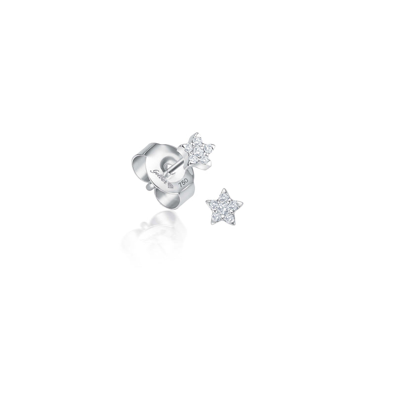Diamond Mini Star Ohrstecker - Weißgold