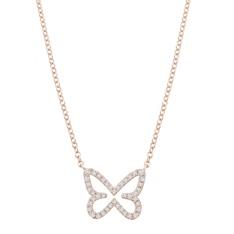 Diamond Butterfly Halskette - Roségold