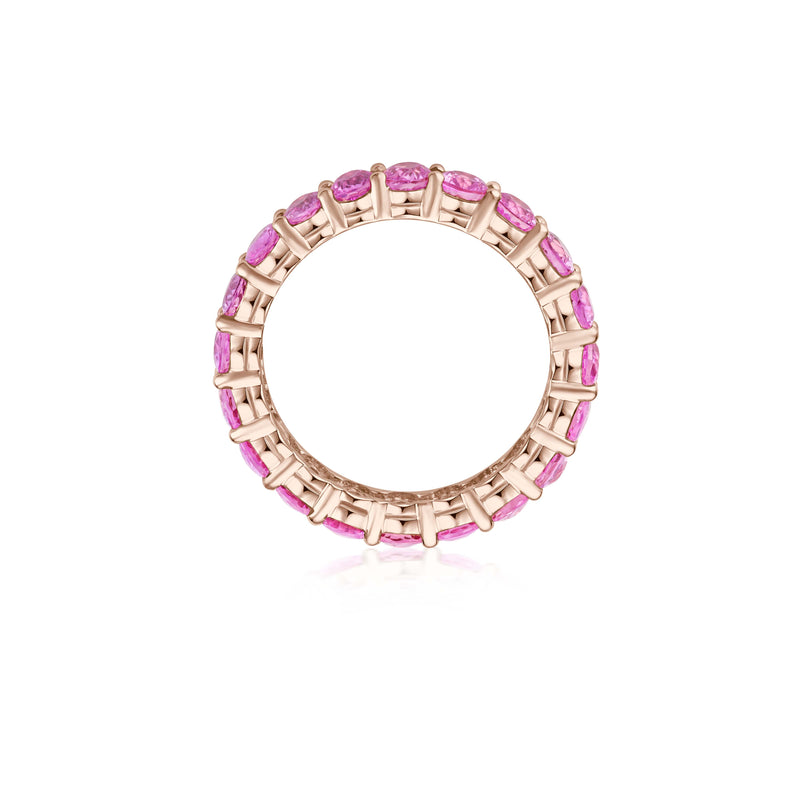 Oval Pink Saphir Memoire Ring - Roségold