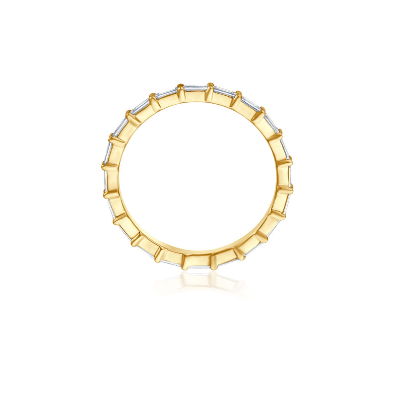 Baguette Horizontal Diamant Memoire Ring - Gelbgold