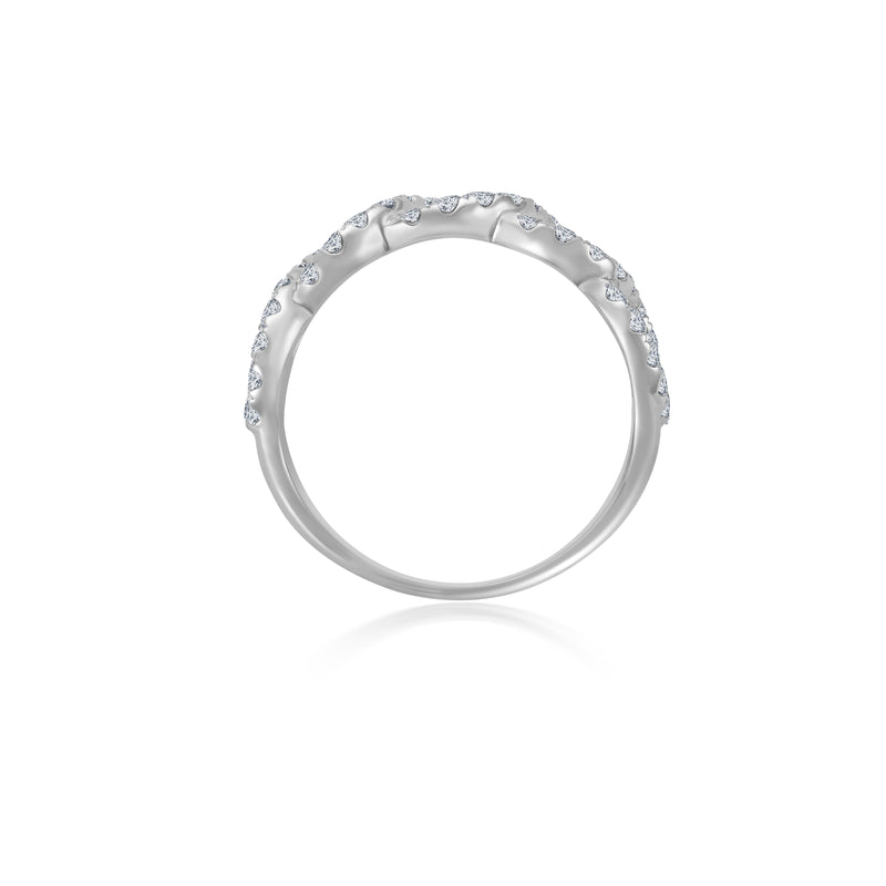Diamond Curb Chain Ring - 9,5 mm - Weißgold