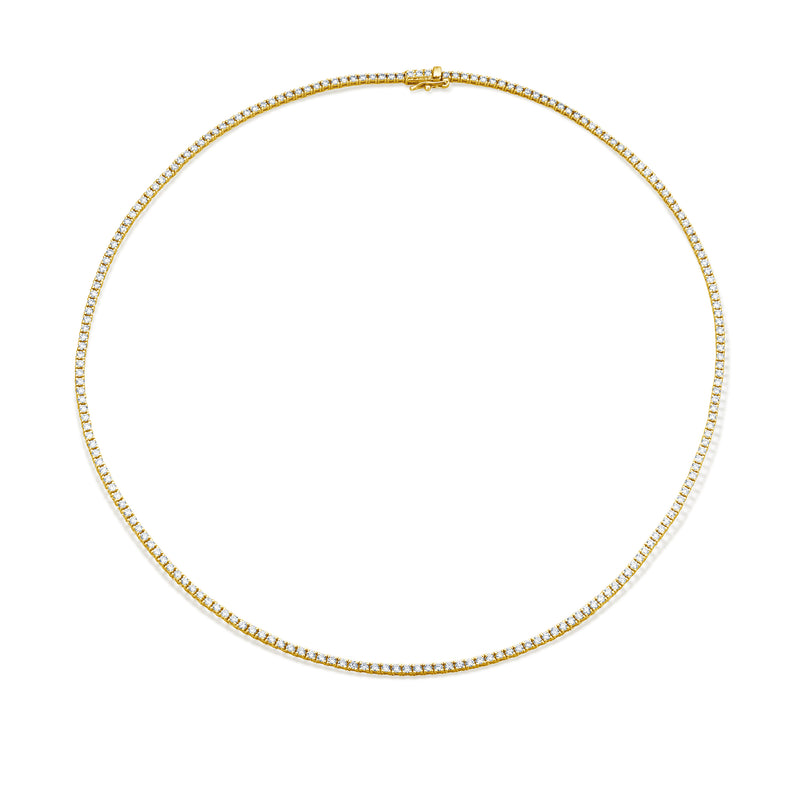 Tennis Necklace - 3,00 ct - Gelbgold