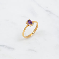 Entourage Amethyst Ring - 0,27 ct - Gelbgold