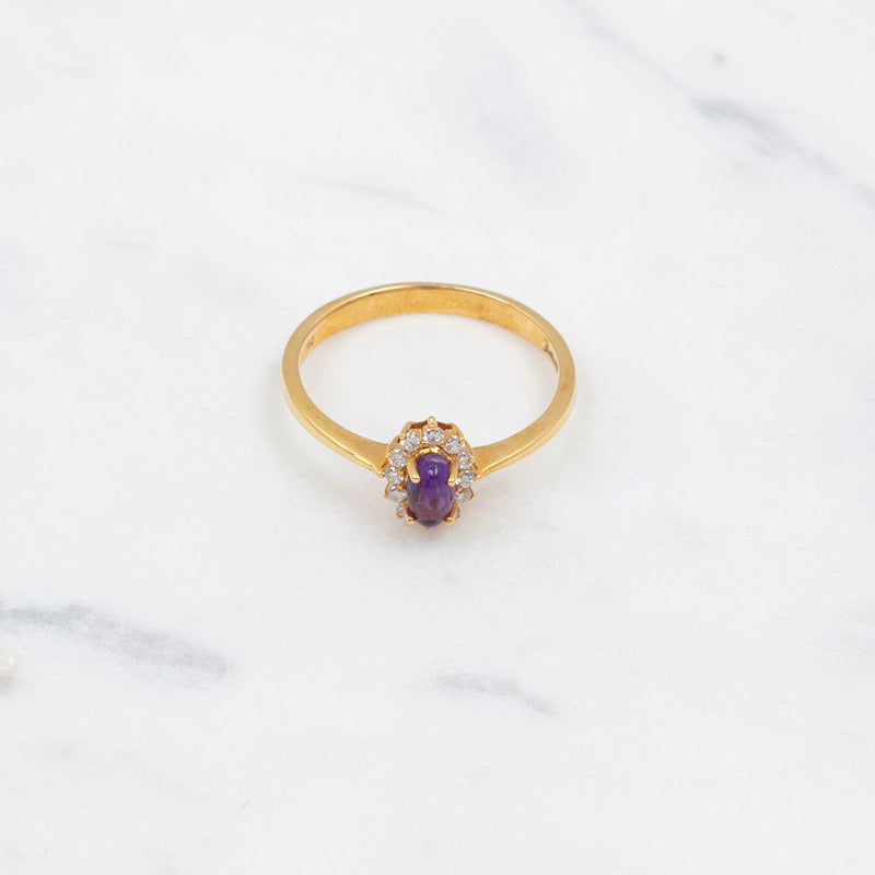 Entourage Amethyst Ring - 0,27 ct - Gelbgold