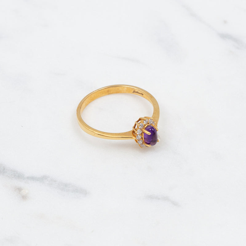 Entourage Amethyst Ring - 0,27 ct - Gelbgold