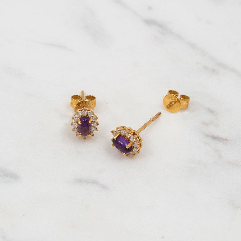 Entourage Amethyst Ohrringe - Gelbgold