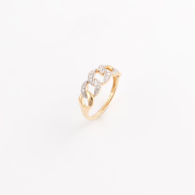 Diamond Curb Chain Ring - 6 mm - Gelbgold