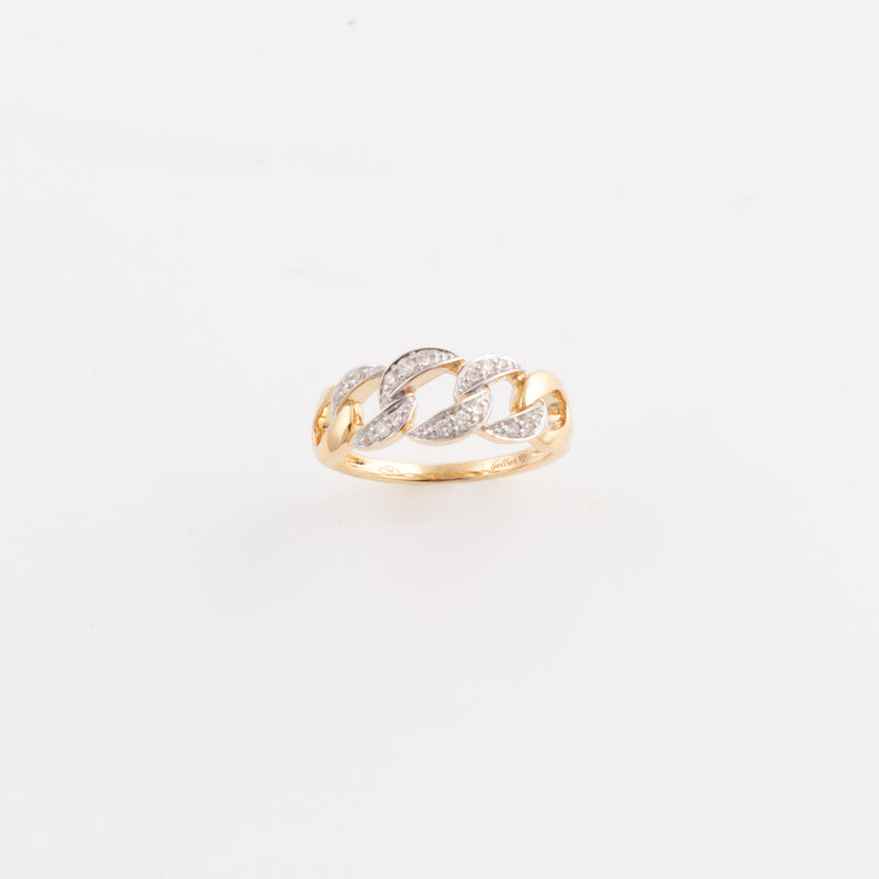 Diamond Curb Chain Ring - 6 mm - Gelbgold