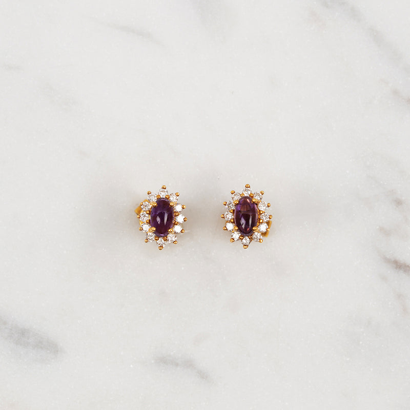 Entourage Amethyst Ohrringe - Gelbgold