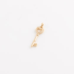 Diamant Schlüssel Anhänger - Gelbgold