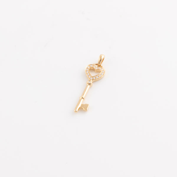 Diamant Schlüssel Anhänger - Gelbgold