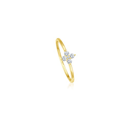 Flower Diamant Ring - Gelbgold