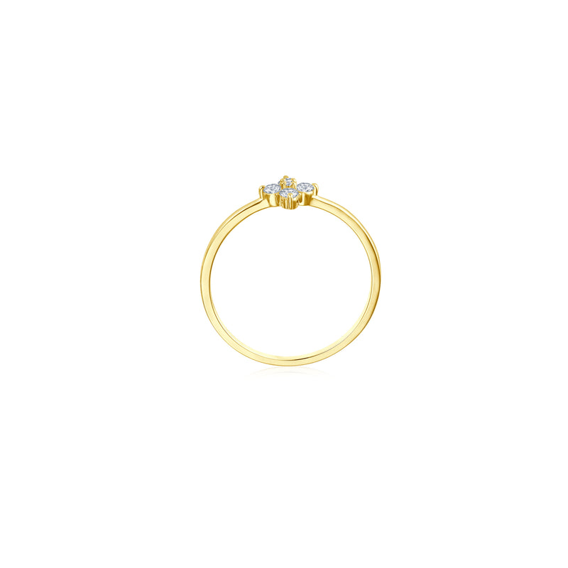 Flower Diamant Ring - Gelbgold
