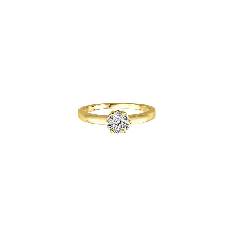 Diamant Blüten Ring - 0,25 ct - Gelbgold