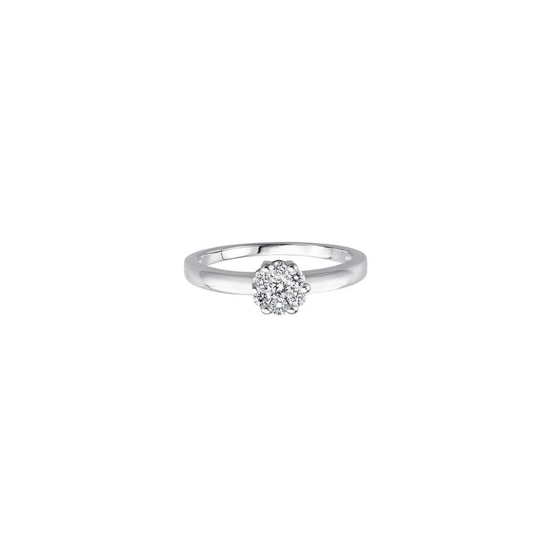 Diamant Blüten Ring - 0,25 ct - Weißgold