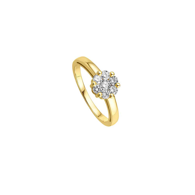 Diamant Blüten Ring - 0,50 ct - Gelbgold