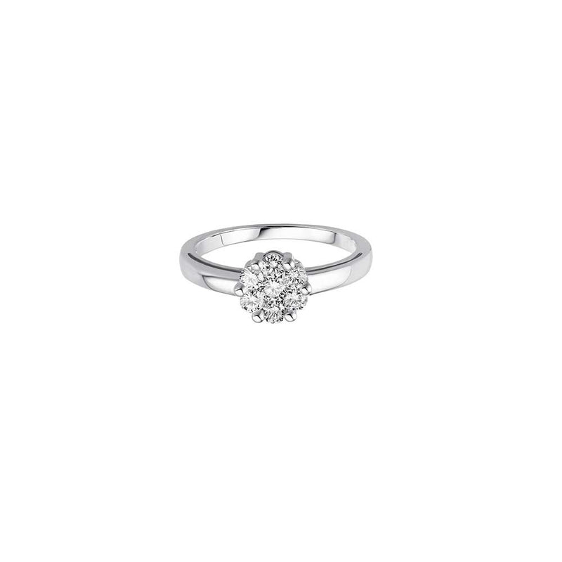Diamant Blüten Ring - 0,50 ct - Weißgold