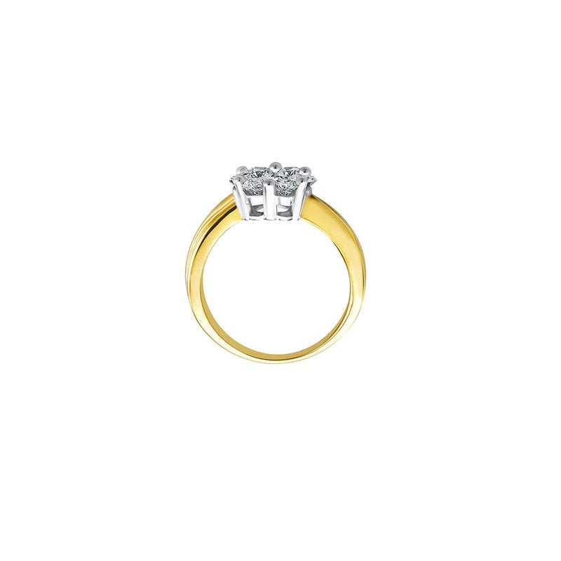 Diamant Blüten Ring - 1,00 ct - Bicolor