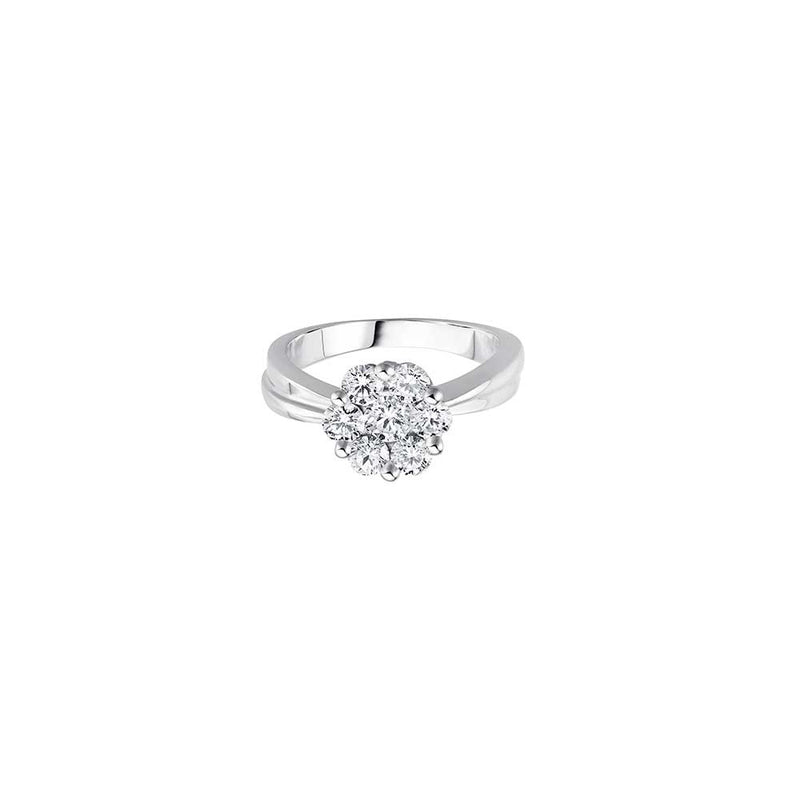 Diamant Blüten Ring - 1,00 ct - Weißgold