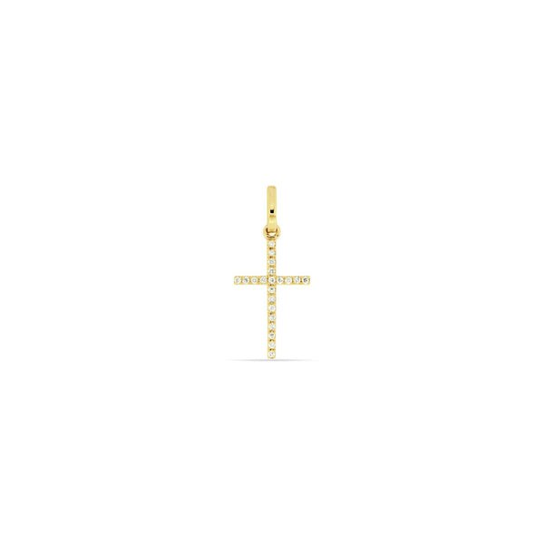Diamond Kreuz Anhänger - 0,06 ct - Gelbgold