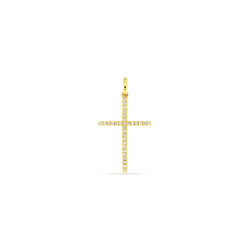 Diamond Kreuz Anhänger - 0,10 ct - Gelbgold