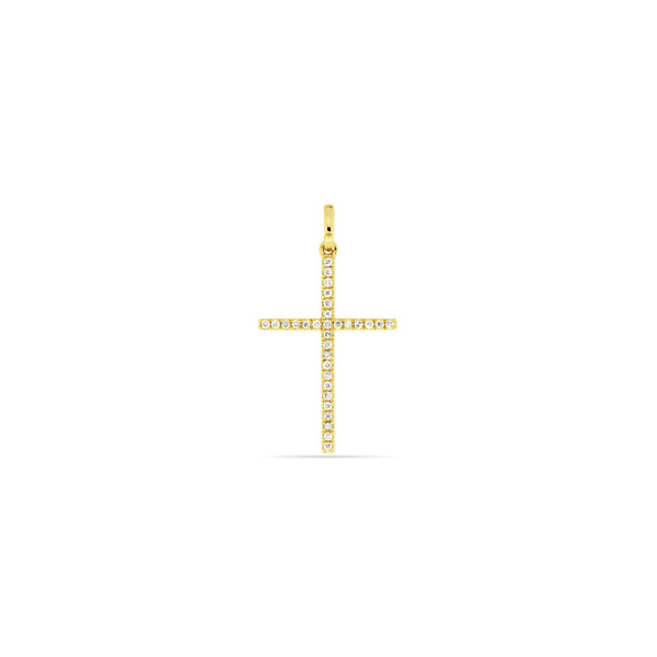 Diamond Kreuz Anhänger - 0,10 ct - Gelbgold