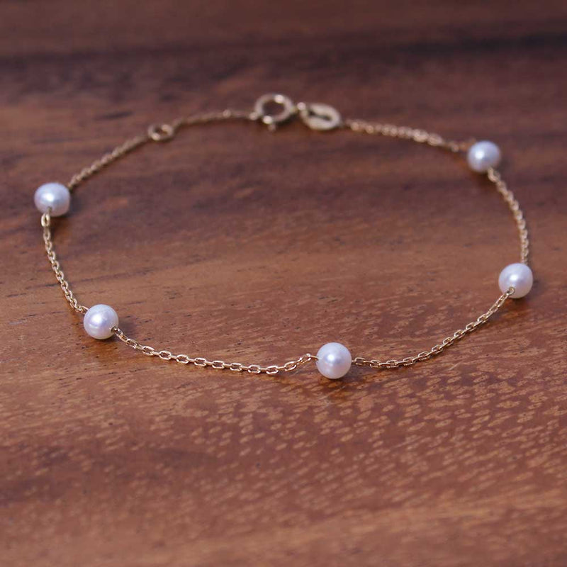 Delicate Pearl Armband - Gelbgold