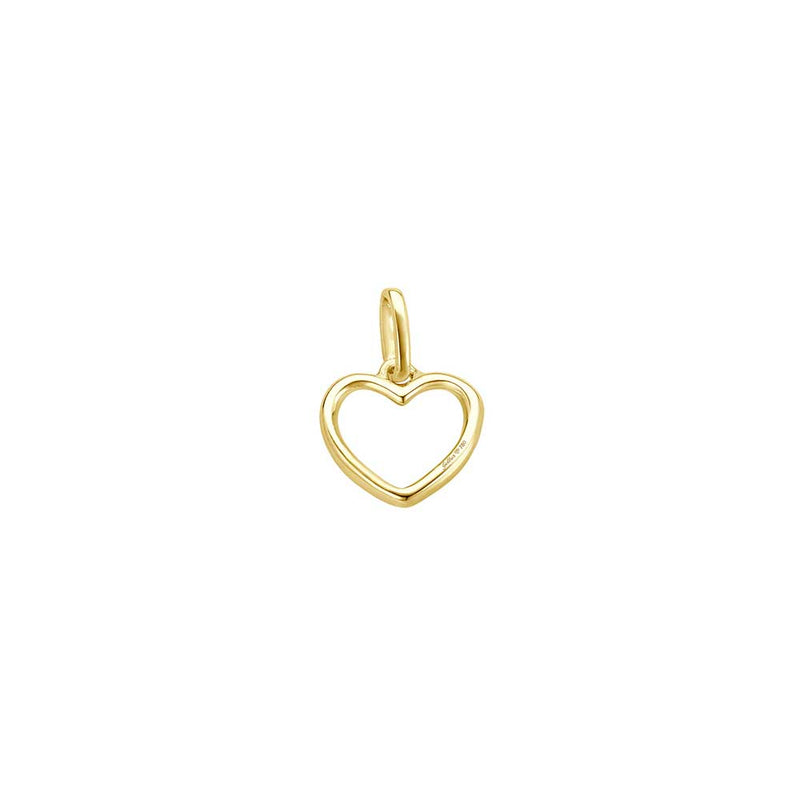 Minimal Diamond Herz Anhänger - 8mm - Gelbgold