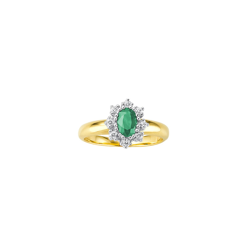 Entourage Smaragd Ring - 0,20 ct - Bicolor