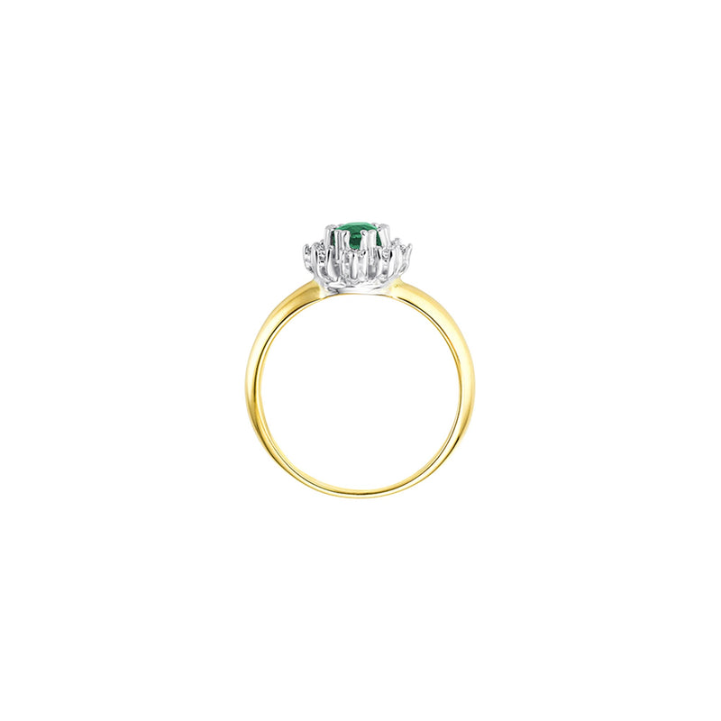 Entourage Smaragd Ring - 0,20 ct - Bicolor