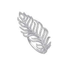 Feather Ring mit Brillanten - Weißgold