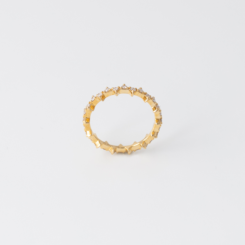 Spike Diamant Eternity Ring - Gelbgold