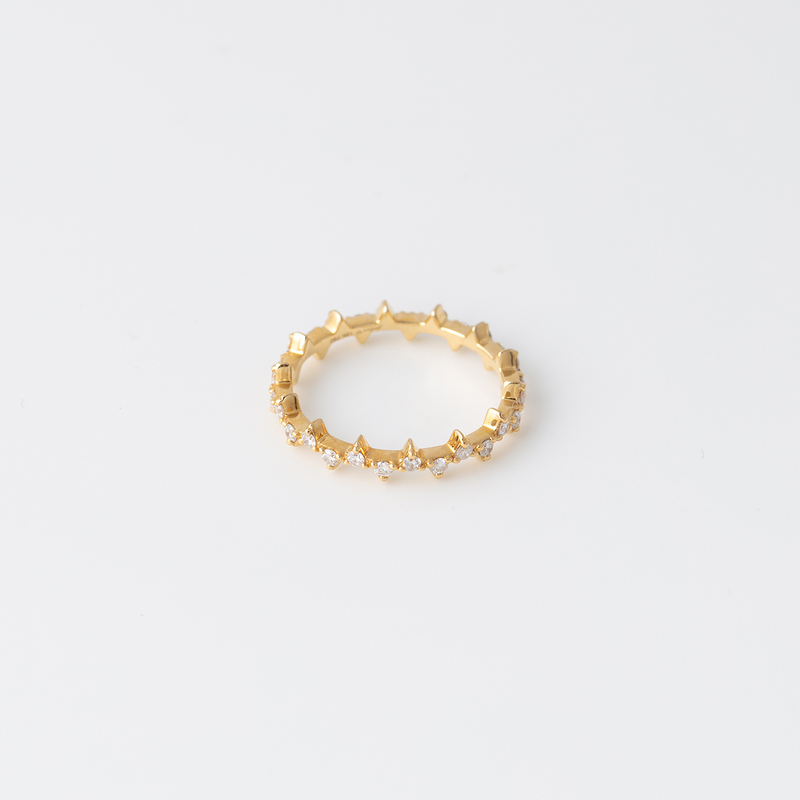Spike Diamant Eternity Ring - Gelbgold