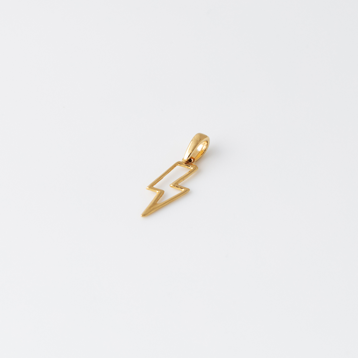 14K Massivgold Blitz Halskette: Charm Anhänger