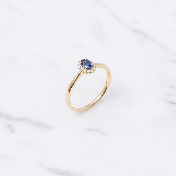 Entourage Saphir Ring - 0,34 ct - Gelbgold