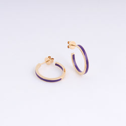 Emaille Half Hoops - Lila - Gelbgold