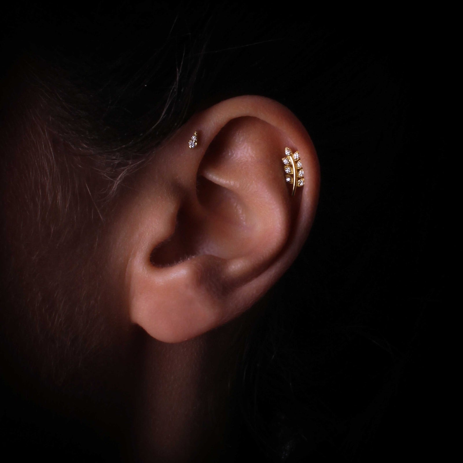 Diamond Leaf Piercing Gelbgold - Main Image