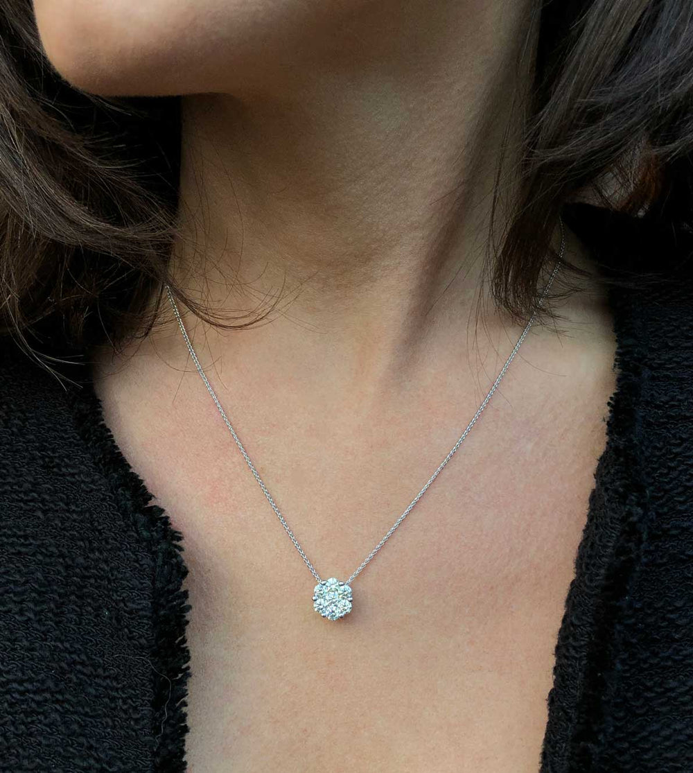 EinStein Diamant Goldkette Drop Design Diamant Halskette Mit Anhänger