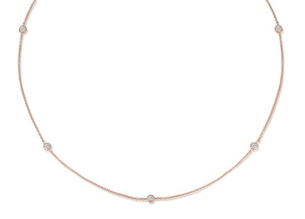 Five Diamond Necklace - 0,25 ct  - Roségold