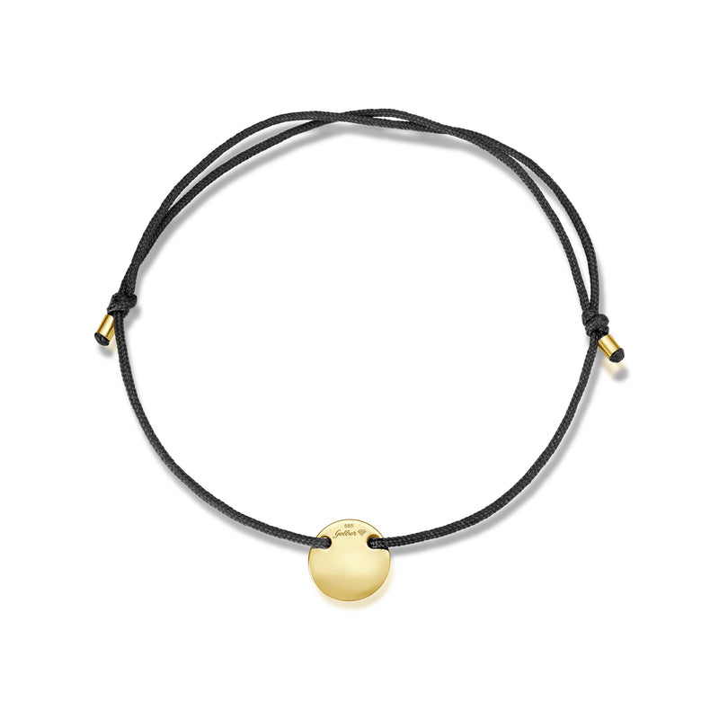 Mini-Plate Stoff Armband - for Him - Gelbgold