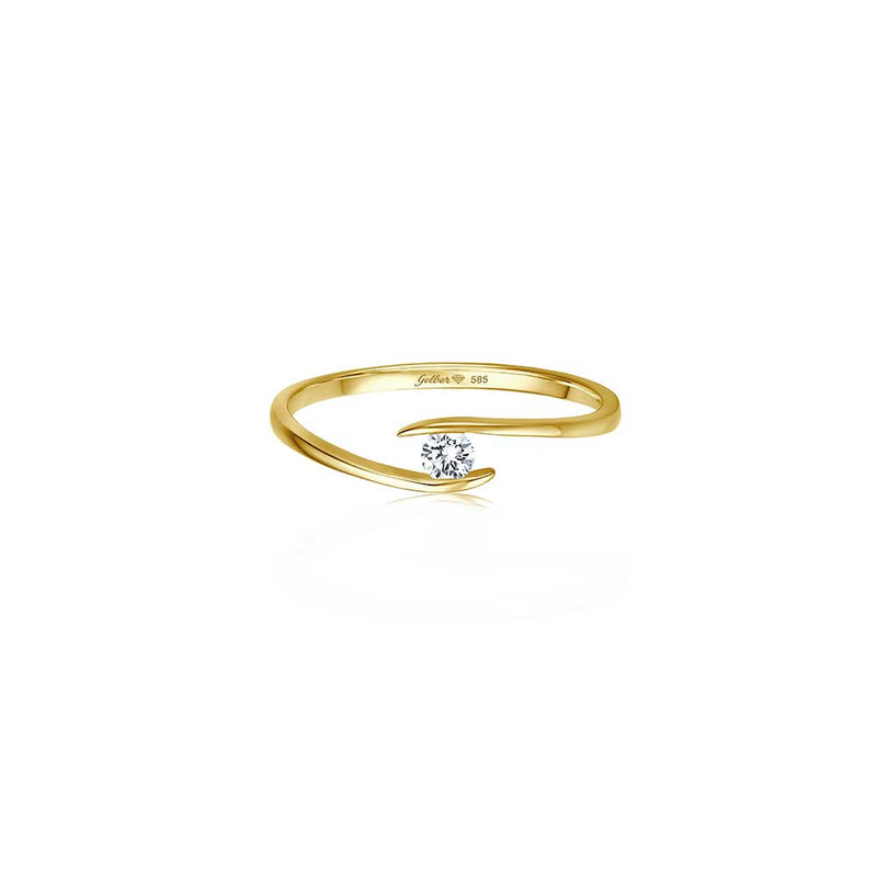 Zen Diamond Ring - 0,10 ct - Gelbgold