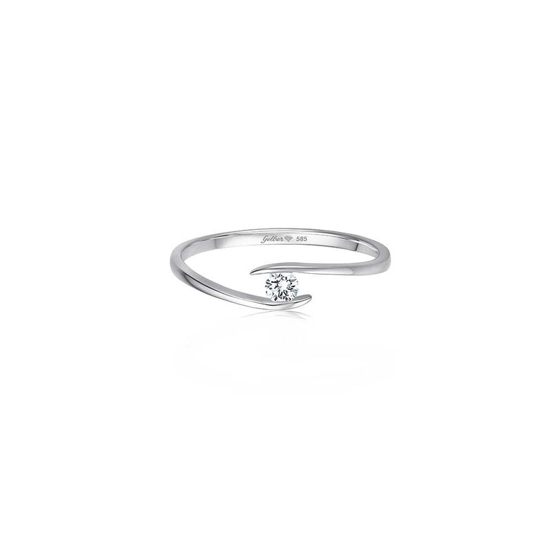 Zen Diamond Ring - 0,10 ct - Weißgold