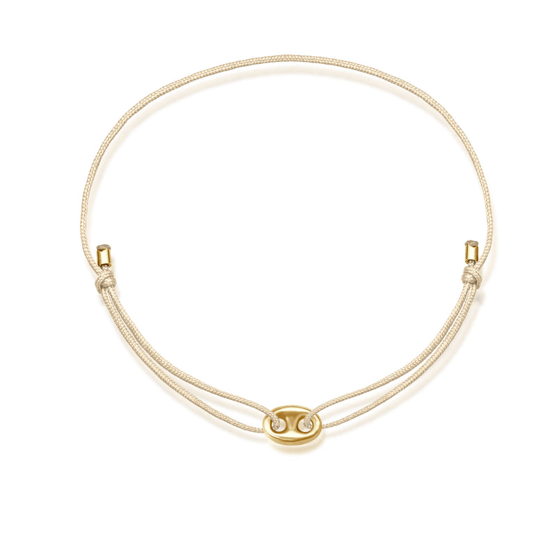 Lucky Coffee Bean Stoff Armband - Gelbgold