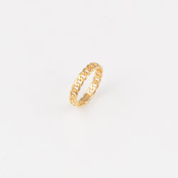Curb Chain Ring - 3mm - Gelbgold