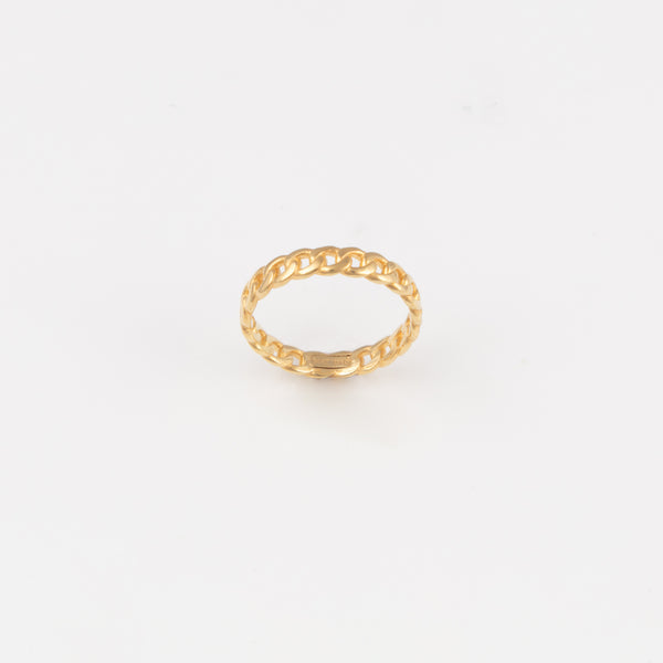 Curb Chain Ring - 3mm - Gelbgold