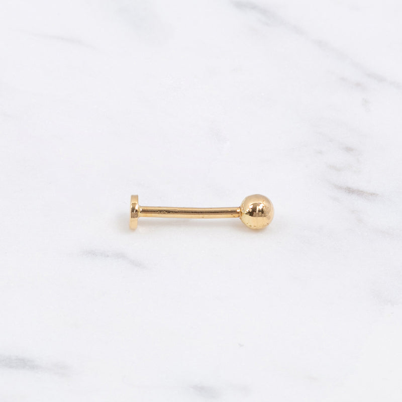 Gold Kugel Piercing Flat Back - Gelbgold