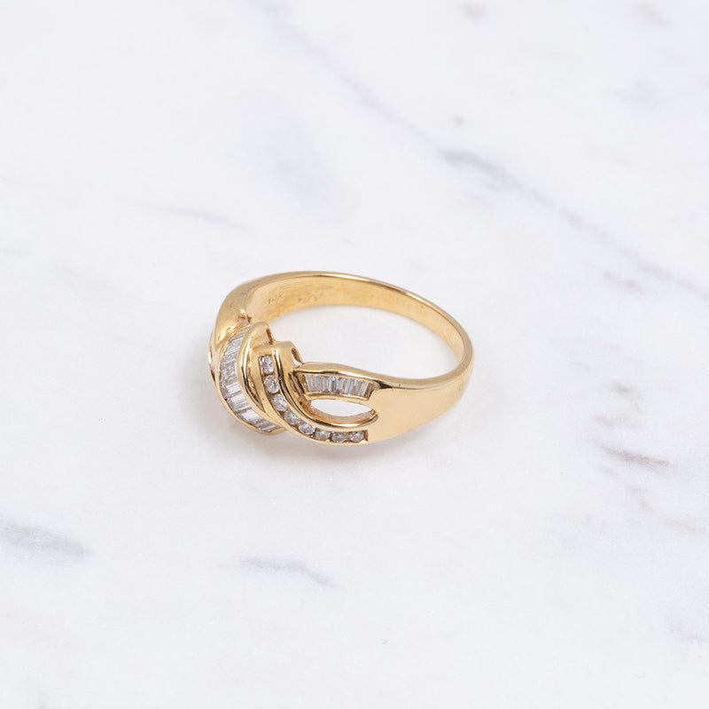 Vintage Ring Diamant Twisted - Gelbgold
