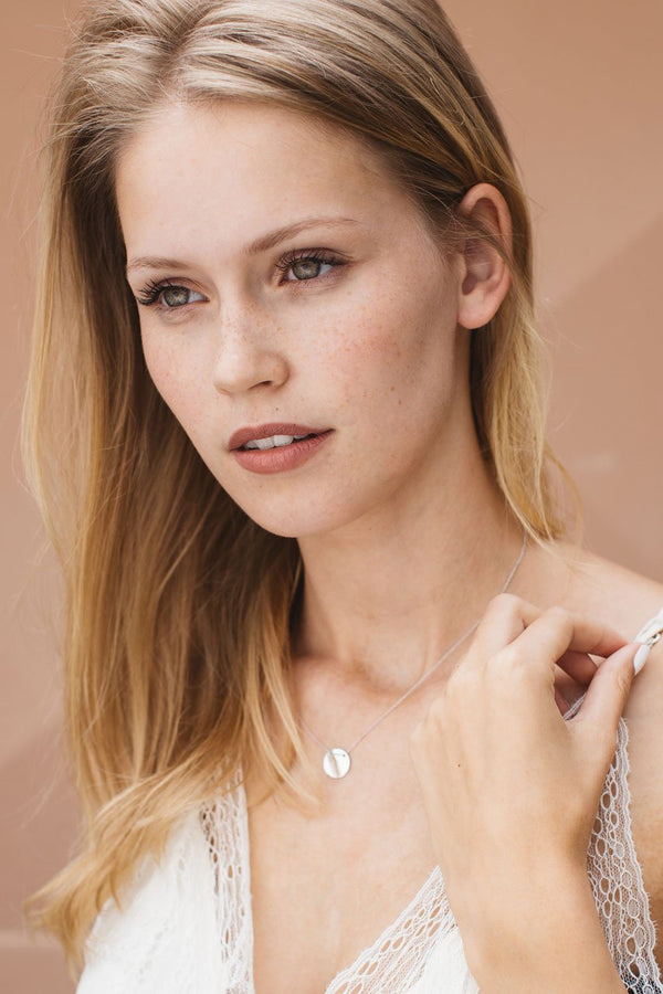 Plate Halskette - Weissgold