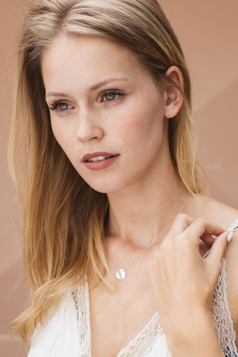 Plate Halskette - Weissgold