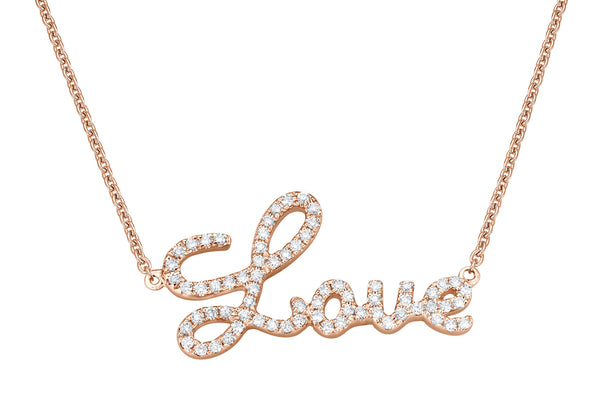 Love Chain - Halskette in Rosegold mit Brillanten